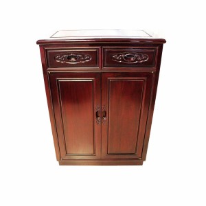 Solid Rosewood Shoe Cabinet Dark Cherry Red Color - LK 29X15X40