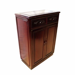 Solid Rosewood Shoe Cabinet Dark Cherry Red Color - LK 29X15X40