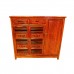 Solid Rosewood 3 Door Shoe Cabinet Carved Cut Through Door Natural Color - LK250 C1