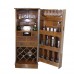 Solid Rosewood Compact Bar Cabinet On Wheels With French Flower Design Carvings Natural Wood Finish - LK CA14/H