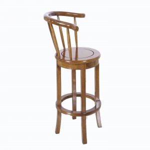 Solid Rosewood Swivel Bar Stool with Armrest Natural Color - LPK BCA