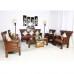 Rosewood Sofa Set With Pierced Open Carvings - 8 Piece Set Natural Finish DF-L009