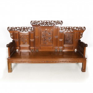 Rosewood Sofa Set With Pierced Open Carvings - 8 Piece Set Natural Finish DF-L009