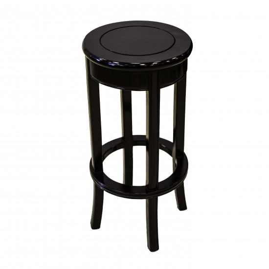 Solid Rosewood Bar Stool with Footrest Antique Black - LPK BC