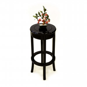 Solid Rosewood Bar Stool with Footrest Antique Black - LPK BC