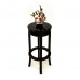 Solid Rosewood Bar Stool with Footrest Antique Black - LPK BC