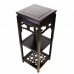 Solid Rosewood Square Flower Stand With Shelves Dark Cherry Color - LPK SQ FS