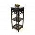 Solid Rosewood Square Flower Stand With Shelves Dark Cherry Color - LPK SQ FS