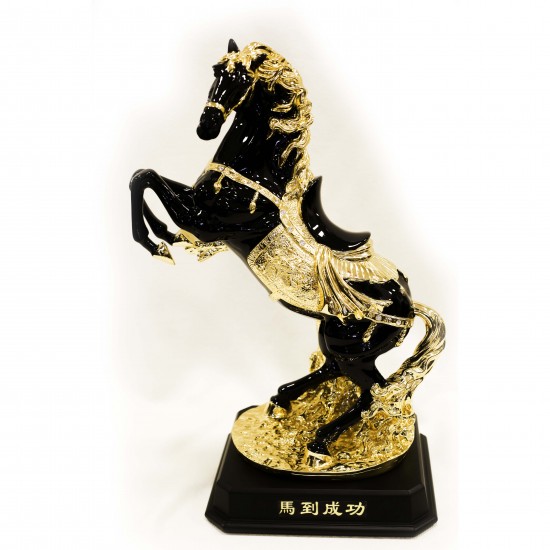 Big Horse Statue Black and Gold Color for Home Decor - CP2017/JM1