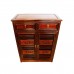 Solid Rosewood Shoe Cabinet Carved Cut Through Door Dark Cherry Color - LK239 C1