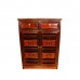 Solid Rosewood Shoe Cabinet Carved Cut Through Door Dark Cherry Color - LK239 C1