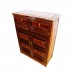 Solid Rosewood Shoe Cabinet Carved Cut Through Door Dark Cherry Color - LK239 C1
