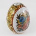 Vintage Satsuma Egg, Satsuma Pottery Egg Of 4 Inch Size With Hand Painted Floral Design In White And Gold Finish CHE4-02