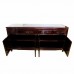 LK11-000321A 72''Rosewood Oriental Buffet Cabinet with Grapes Carvings and Dark Cherry Red Color