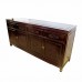 Rosewood Oriental Buffet Cabinet Dark Cherry Red Grape Carvings - 11-000321A