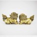 Feng Shui Pair Of Brass Fu Dogs Guardians Of Wealth And Negativity Good For Entrances Of Businesses And Homes  (A Symbol Of Loyalty And Guardianship)-YC-2FUD01