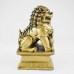 Feng Shui Pair Of Brass Fu Dogs Guardians Of Wealth With One Leg On Globe And Other On Small Fu Dog Repels Negativity & Protects Wealth,  Good For Entrances Of Businesses And Homes  YC-2FUD02