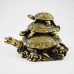 Brass Poly 3 Tier of Three Generation of Tortoise Symbolizes Longevity  YC-3GNTR