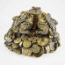Triple Brass Money Frog On Treasure With Coin Attracts Good Fortune And Prosperity YC-MED3FG01