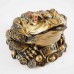 Medium Size Brass Wealthy Money Frog On Treasure for Wealth and Good Fortune YC-MEDFG01