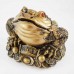 Medium Size Brass Wealthy Money Frog On Treasure for Wealth and Good Fortune YC-MEDFG01