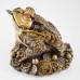 Medium Size Brass Wealthy Money Frog On Treasure for Wealth and Good Fortune YC-MEDFG01