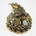 Medium Size Brass Wealthy Money Frog Sitting On Lotus Flower Base On Treasure (Attract Wealth And Good Fortune)  YC-MEDFG02