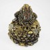 Medium Size Brass Wealthy Money Frog Sitting On Lotus Flower Base On Treasure (Attract Wealth And Good Fortune)  YC-MEDFG02