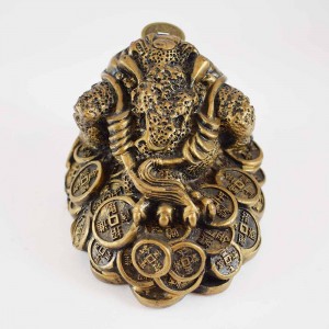 Medium Size Brass Wealthy Money Frog On Treasure & Huge Ingot (Wealth and Good Fortune)  YC-MEDFG03