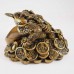 Medium Size Brass Wealthy Money Frog On Treasure & Huge Ingot (Wealth and Good Fortune)  YC-MEDFG03