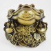 Medium Size Brass Wealthy Money Frog On Treasure & Legs on Ingot  (Wealth and Good Fortune)  YC-MEDFG04