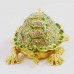 Hand painted Bejeweled Fengshui Tortoise with Diamonds and crystals Green & Gold Souvenir Home Decoration Gift Longevity  Symbol YHX-GNT02