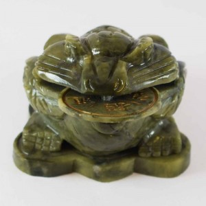 Handmade Money Frog from Artificial Jade Small Size Green Color YJH-FGAJS01