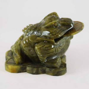 Handmade Money Frog from Artificial Jade Small Size Green Color YJH-FGAJS01