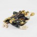 Hand painted 3 Legged Bejeweled Wish Fulfilling Money Frog Figurine Trinket Box Black & Gold finish with Crystal & Coins YHX-BKF01