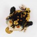 Hand painted 3 Legged Bejeweled Wish Fulfilling Money Frog Figurine Trinket Box Black & Gold finish with Crystal & Coins YHX-BKF01