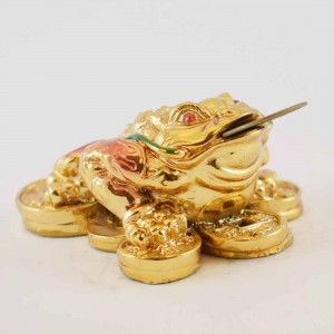 Feng Shuai Small Gold Color Money Frog on Treasure Toad YXL-S1008