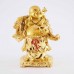 Handmade Shiny Golden Laughing Buddha Statue Holding Wealth Bag YXL-1001