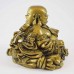 Dark Brass Color Poly Resin Two Face Laughing Buddha With Ingot And Health Symbol YC-STB04