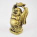 Brass Color Laughing Buddha with Elevated Ingot with both hands  YC-STNB02