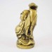 Brass Color Laughing Buddha with Elevated Ingot with both hands  YC-STNB02