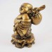 Brass Color Poly Resin Laughing Buddha With Wealth Bag On Staff And Bottle Guard  YC-STNB03
