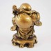 Brass Color Poly Resin Laughing Buddha With Wealth Bag On Staff And Bottle Guard  YC-STNB03