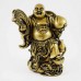 Big size Brass Laughing Buddha on Treasure Bag and Peach YC-STNBIGB01