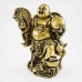 Big size Brass Laughing Buddha on Treasure Bag and Peach YC-STNBIGB01
