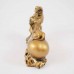 Brass Color Poly Laughing Buddha Pulling Money Bag And Holding Money Coins YC-STNBRAT01