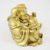 Brass Color Twin Conjoint Laughing Buddha Sitting With Ingot In Hand Brings Prosperity, Success And Financial Gains To The House YC-TWB01