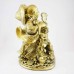 Huge Brass Laughing Buddha On Treasure And Coins Holding Fan YFM-BIGB02