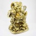 Huge Brass Laughing Buddha On Treasure And Coins Holding Fan YFM-BIGB02