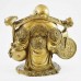 Big Size Brass Handmade Laughing Buddha With Ru Yi On Shoulder Carrying Large Coin And Wulou On Left YFM-BIGB04